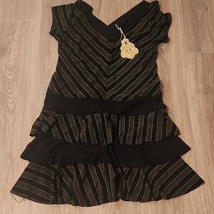 Chic Black Striped Dress